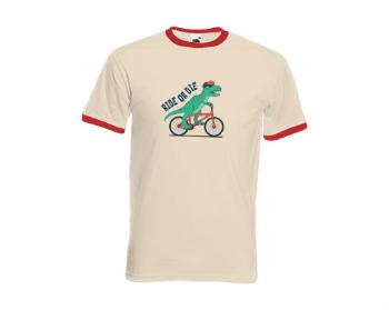 Pánské tričko s kontrastními lemy Ride or die dinosaur