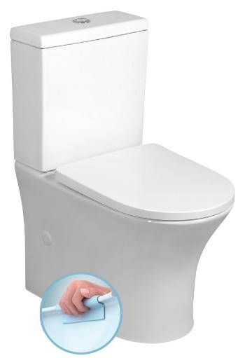 Bruckner LEON RIMLESS WC kombi mísa s nádržkou, spodní/zadní odpad, bílá 201.437.4