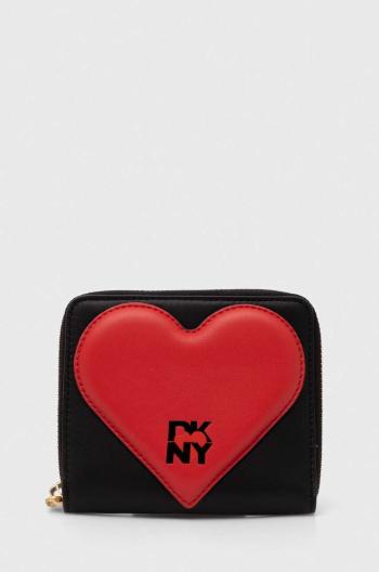 Kožená peněženka Dkny HEART OF NY černá barva, R411ZF05