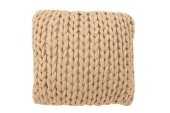 Pletený přírodní polštář Tricot crema - 40*40 cm 7255