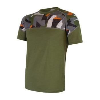 SENSOR MERINO IMPRESS pánské triko kr.rukáv safari/camo Velikost: XL