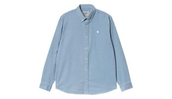 Carhartt WIP L/S Madison Fine Cord Shirt Frosted Blue modré I030580_0RO_XX