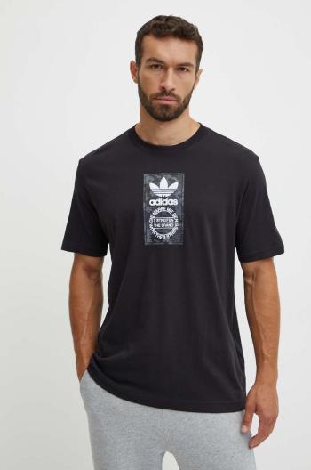 Bavlněné tričko adidas Originals černá barva, s potiskem, IZ2516