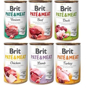 Brit Paté & Meat Mix pack 6 × 400 g (Beef, Chicken, Turkey, Duck, Lamb, Venison) (8595602544721)