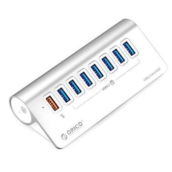 ORICO Aluminum Alloy 7-Port QC18W Fast Charging, stříbrný (ORICO-M3U7Q1-10-EU-SV-BP)