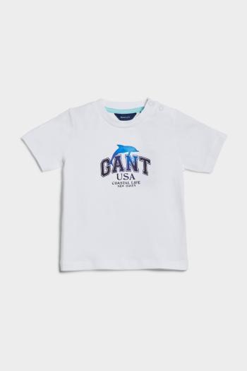 TRIČKO GANT DOLPHIN PRINT SS T-SHIRT WHITE