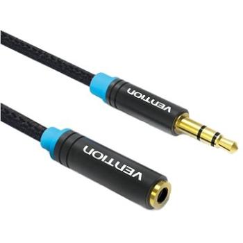 Vention Cotton Braided 3.5mm Jack Audio Extension Cable 1m Black Metal Type (VAB-B06-B100-M)