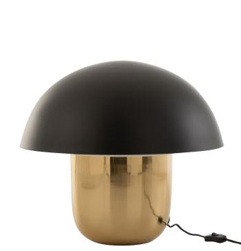 Černo-zlatá kovová stolní lampa Mushroom Large - Ø 50*45cm 15658