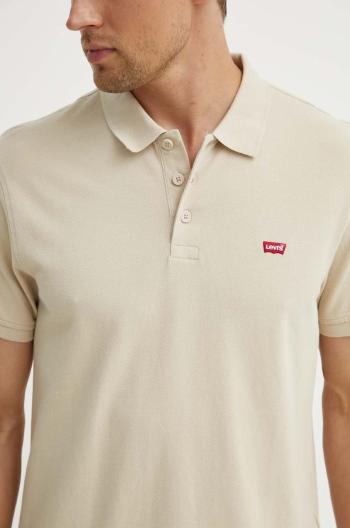 Bavlněné polo tričko Levi's béžová barva