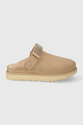 Semišové papuče UGG Goldenstar Clog béžová barva, 1138252