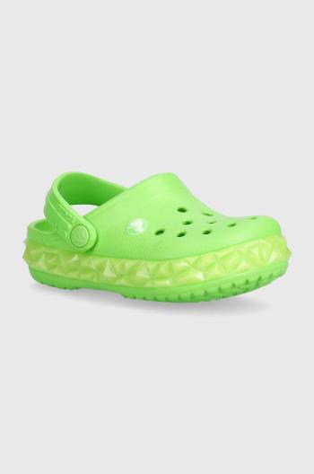 Dětské pantofle Crocs Geometric Glow Band zelená barva