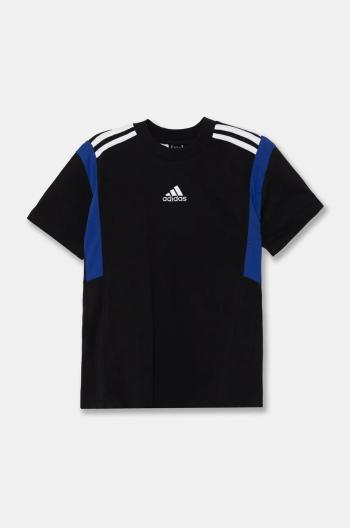 Dětské bavlněné tričko adidas B T CB černá barva, JE0324