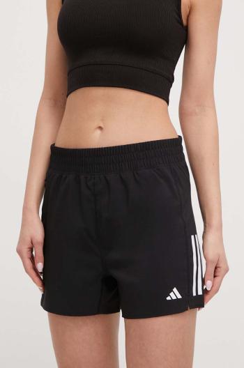 Běžecké šortky adidas Performance Own the Run černá barva, s potiskem, high waist, IX6371