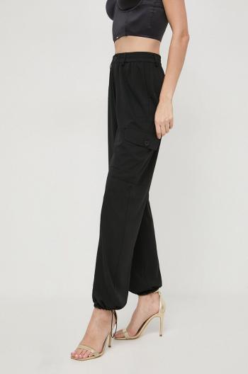 Kalhoty Twinset dámské, černá barva, jednoduché, high waist