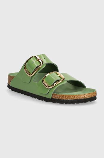 Kožené pantofle Birkenstock Arizona Big Buckle dámské, zelená barva, 1028613