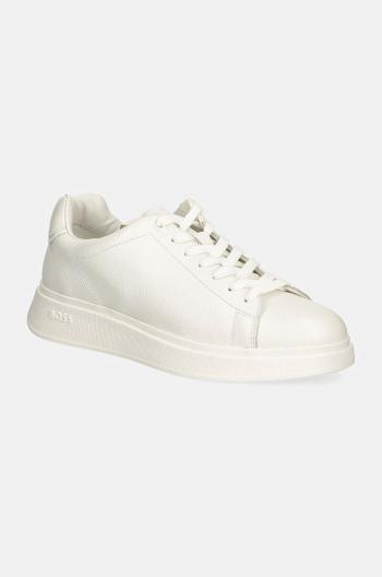 Kožené sneakers boty BOSS Bulton bílá barva, 50529543