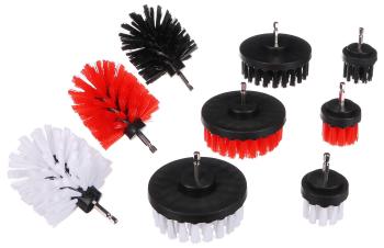 Sada kartáčů na vrtačku pro čištění auta CAR DETAILING DRILL BRUSH 9, 9ks SIXTOL