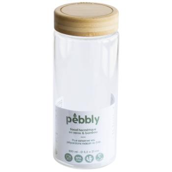 Dóza na potraviny PKV-028 850 ml, sklo / bambus, Pebbly