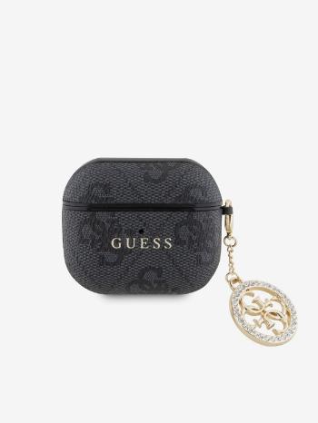Guess 4G Script PC/PU Charm Pouzdro pro AirPods 3 Black Tok Lila