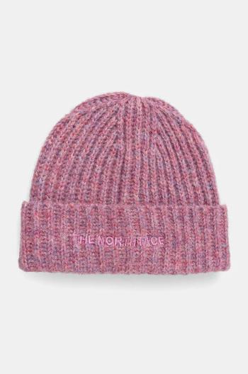 Čepice z vlněné směsi The North Face Fohair Cabin Beanie růžová barva, NF0A887T0MO1