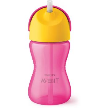 Philips Avent Cup with Straw hrnek s ohebným brčkem 12+ Girl 300 ml