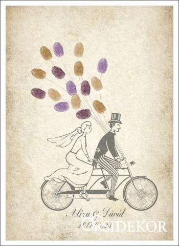 Retró tandem ujjlenyomatfa