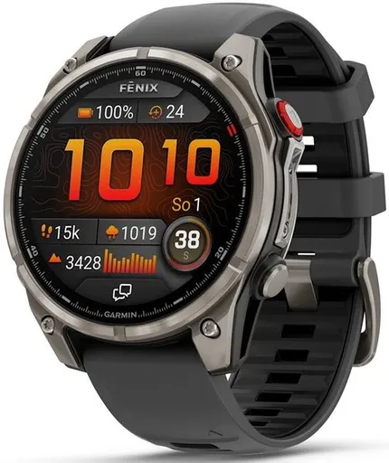 Garmin fēnix® 8 Pro – 47 mm, AMOLED Sapphire, Titanium with Graphite/black silicone band 010-03198-11