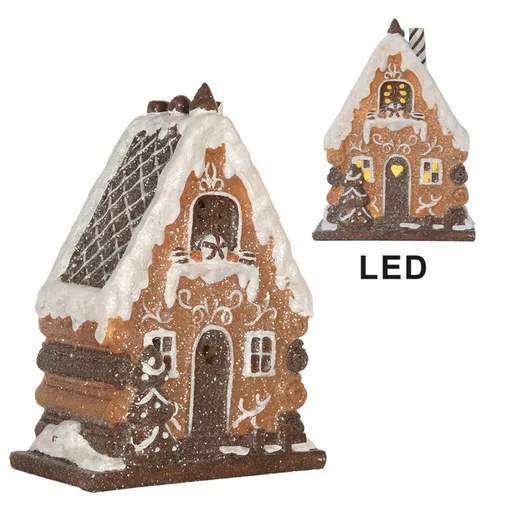 Perníková LED chaloupka Gingerbread Cotti - 15*8*19 cm Clayre & Eef