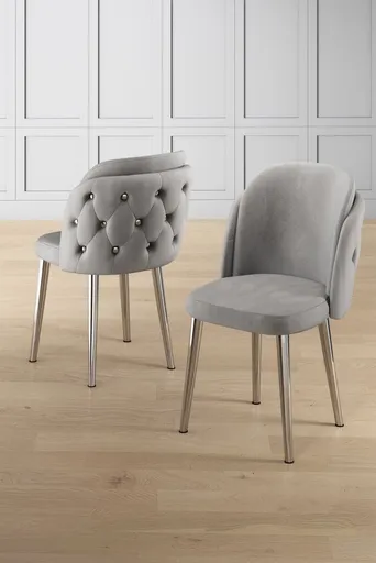 Sada židlí (4 kusy) Axle - Grey, Chrome