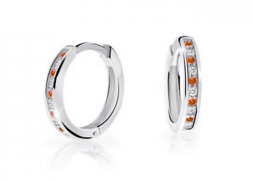 Cutie Jewellery Nadčasové kruhové náušnice z bílého zlata C3343-80-X-2 oranžová