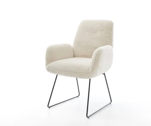 Jídelní židle Zoa-Flex plyšový manšestr krémová bílá tenká