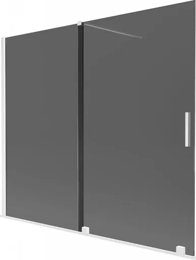 MEXEN/S Velar dvoukřídlá posuvná vanová zástěna 180 x 150, grafit, bílá 896-180-000-41-20