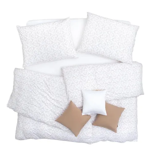 SCANquilt povlečení ART JERSEY tapestry bílobéžová 140 x 200/70 x 90 cm