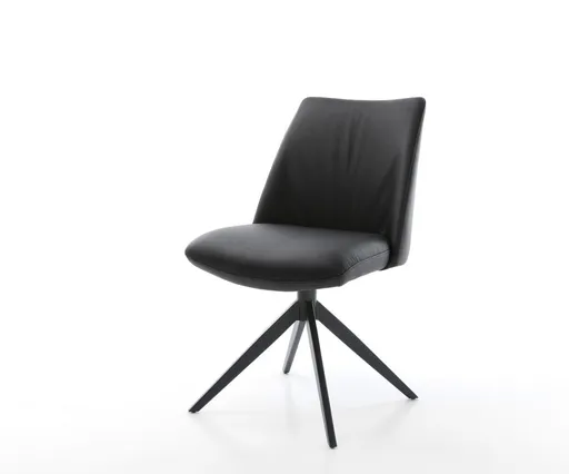 Otočná židle Elso-Flex pravá kůže černá Křížový rám široký