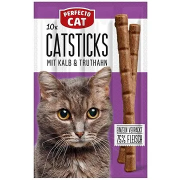 Perfecto Cat tyčinky s telecím a krůtím masem 50g 10ks (4036897230448)