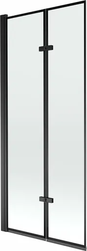 MEXEN Castor vanová zástěna 2-křídlo 80 x 150, černá vzor, černá 892-080-002-70-70