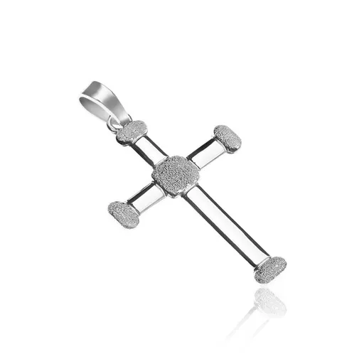 Přívěsek ze stříbra 925 - pískované cípy a střed