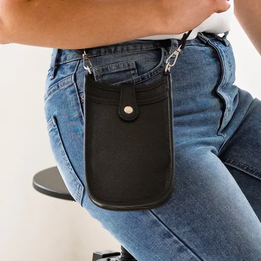 Dámská kožená kabelka na mobil a doklady Italia Simma - černá