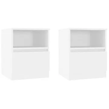 SHUMEE Noční stolky 2 ks bílé 40 × 40 × 50 cm dřevotříska, 806158 (806158)