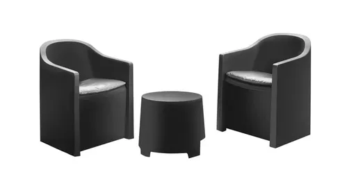 PROGARDEN Zahradní nábytek ratan LUNA sada 3 ks + polstry antracit