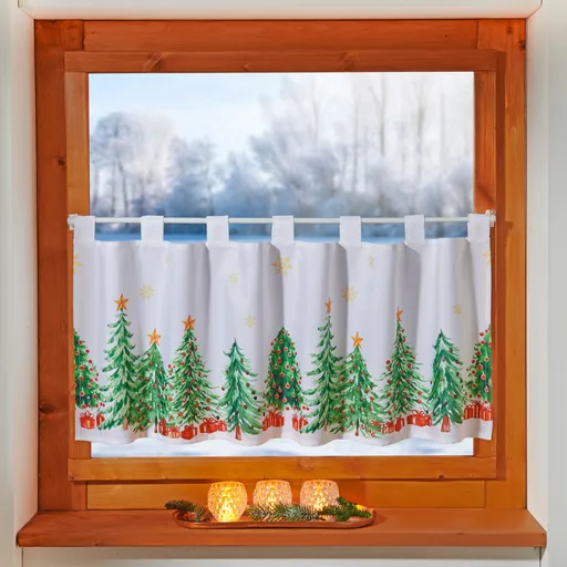 Záclona  Vánoční stromečky