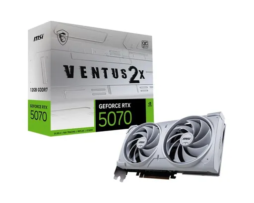 MSI VGA NVIDIA GeForce RTX 5070 12G VENTUS 2X OC WHITE, RTX 5070, 12GB GDDR7, 3xDP, 1xHDMI