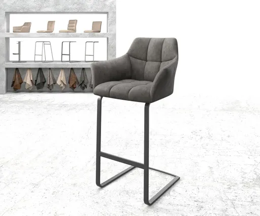 Barová židle Yulo-Flex vintage antracitová konzolová podnož