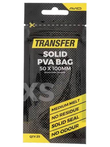 Avid carp pva sáčky transfer solid pva bag - x-small (50x100 mm)