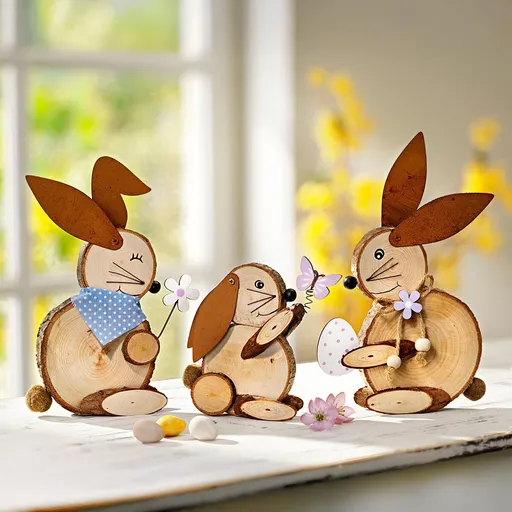 Dekorativní figurky Zajíčci, sada 3 ks