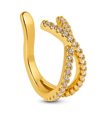 Troli Třpytivá single záušnice z pozlacené oceli