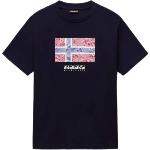 Napapijri S-DRAPEAU Pánské tričko, tmavě modrá, velikost