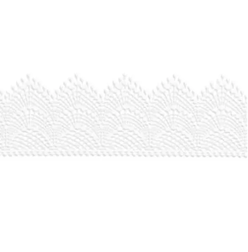 Cukrová krajka bílá - šířka 8 cm - K-Decor
