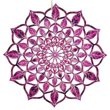 AMADEA Dřevěná dekorace mandala fialová 9 cm (35730-00)