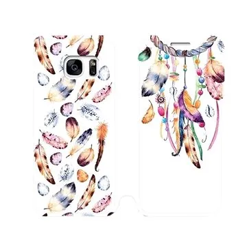 Flipové pouzdro na mobil Samsung Galaxy S7 Edge - M003S Lapač a barevná pírka (5903226024681)